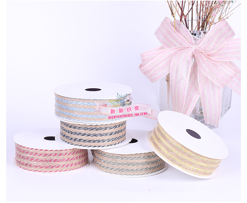 Yarn-Dyed Hemp Rope Ribbon Craft Gift Packaging Flowers Binding Packaging Tape Yarn-Dyed Ribbon Hair Accessories DIY Accessories