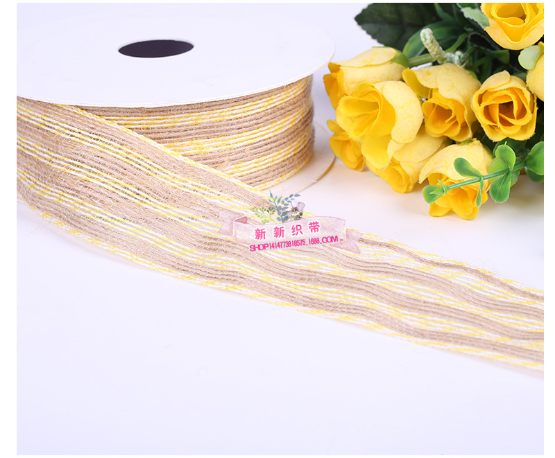 Yarn-Dyed Hemp Rope Ribbon Craft Gift Packaging Flowers Binding Packaging Tape Yarn-Dyed Ribbon Hair Accessories DIY Accessories