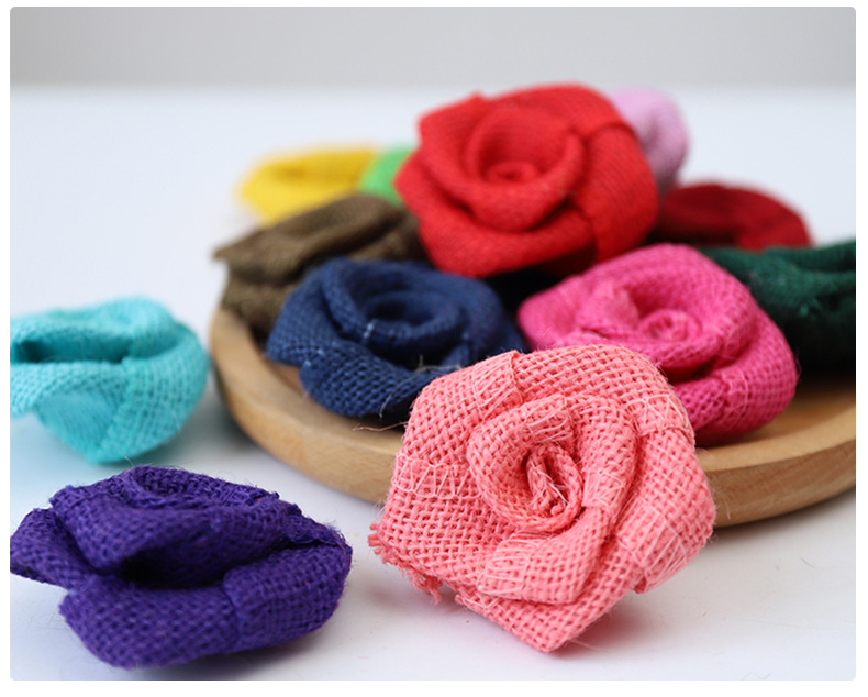Factory Direct Sales DIY Christmas Party Decoration Set Linen Flower Craft Decoration Accessories Bow