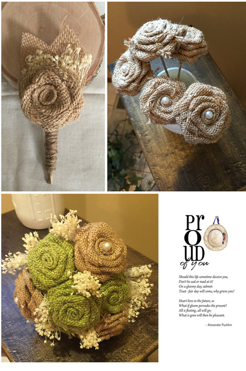 Factory Direct Sales DIY Christmas Party Decoration Set Linen Flower Craft Decoration Accessories Bow