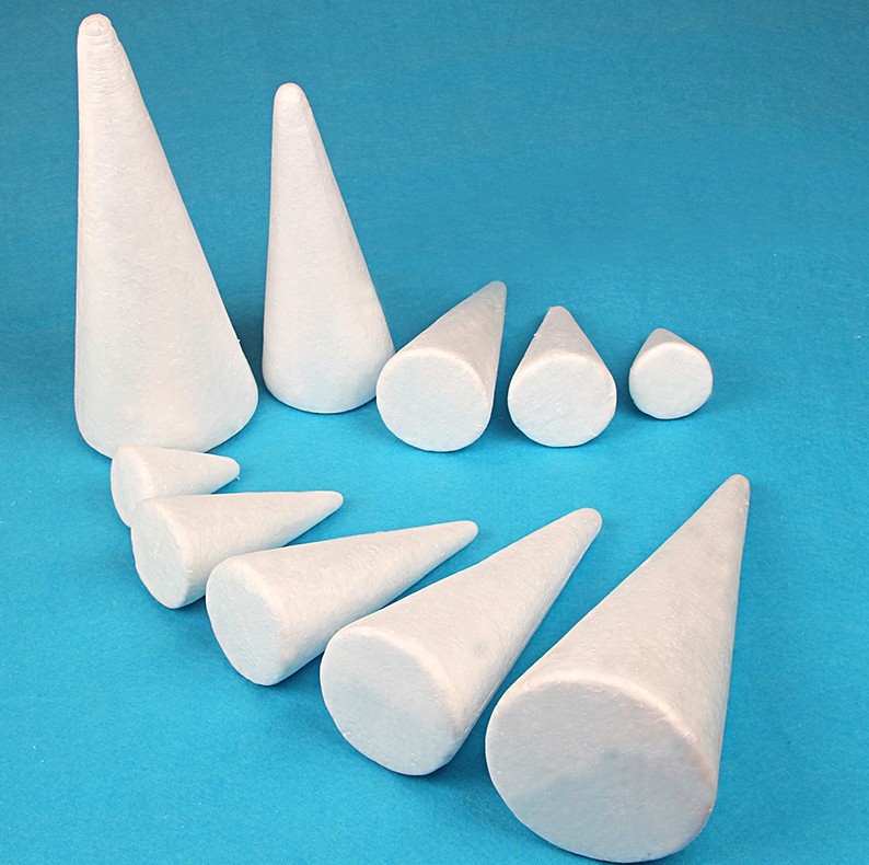 Foam Cone Cone Foam Ball Handmade DIY Art and Craft Kindergarten Accessories Expandable Polystyrene Early Education Material Package