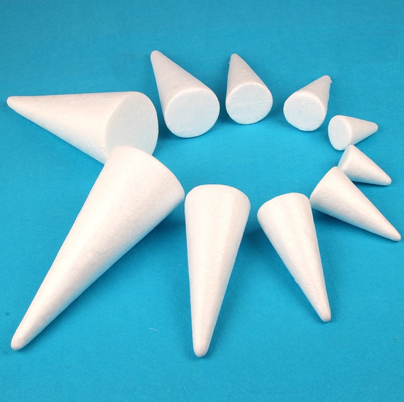 Foam Cone Cone Foam Ball Handmade DIY Art and Craft Kindergarten Accessories Expandable Polystyrene Early Education Material Package