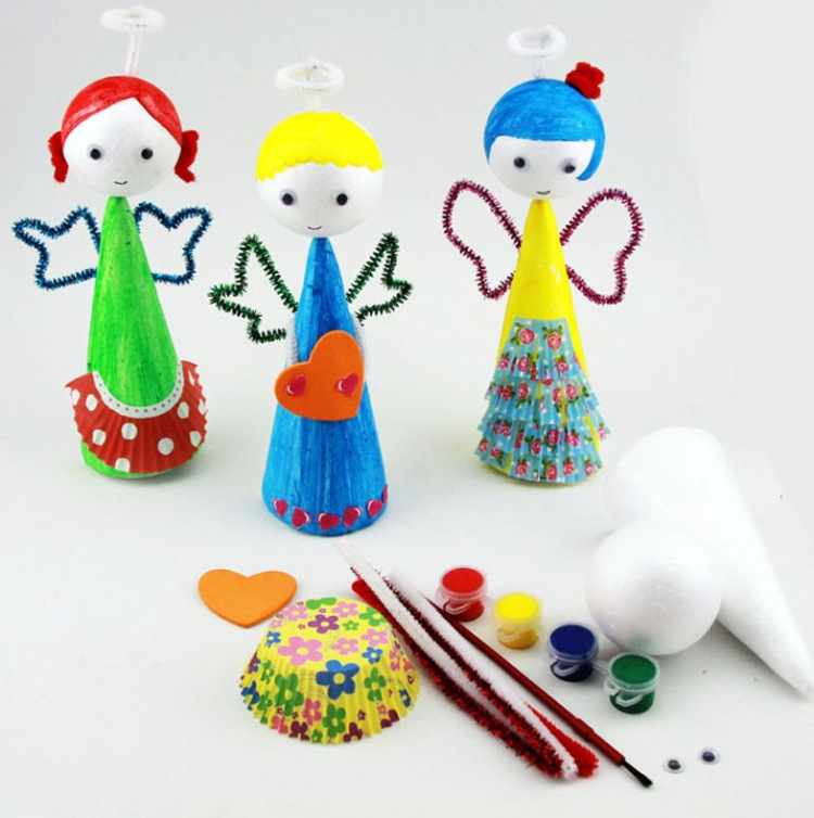 Foam Cone Cone Foam Ball Handmade DIY Art and Craft Kindergarten Accessories Expandable Polystyrene Early Education Material Package