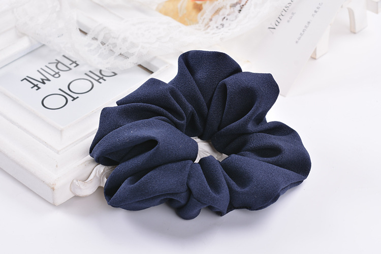 South Korea Imported Korean Jewelry Hair Accessories Candy Color Solid Color Fabric Craft Chiffon Hair Ring Headdress Flower Headwear Hair Rope