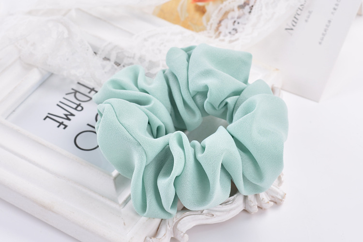 South Korea Imported Korean Jewelry Hair Accessories Candy Color Solid Color Fabric Craft Chiffon Hair Ring Headdress Flower Headwear Hair Rope