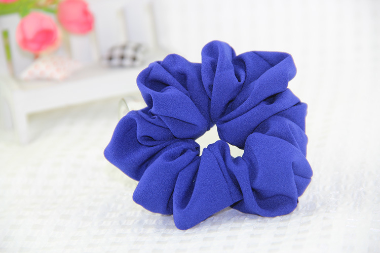 South Korea Imported Korean Jewelry Hair Accessories Candy Color Solid Color Fabric Craft Chiffon Hair Ring Headdress Flower Headwear Hair Rope