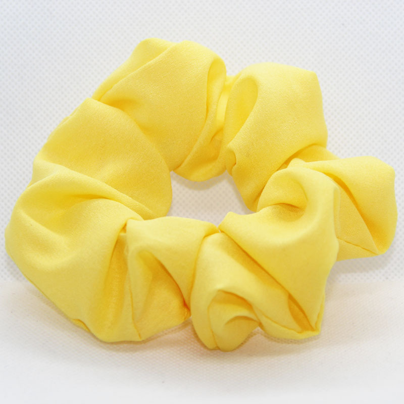 South Korea Imported Korean Jewelry Hair Accessories Candy Color Solid Color Fabric Craft Chiffon Hair Ring Headdress Flower Headwear Hair Rope