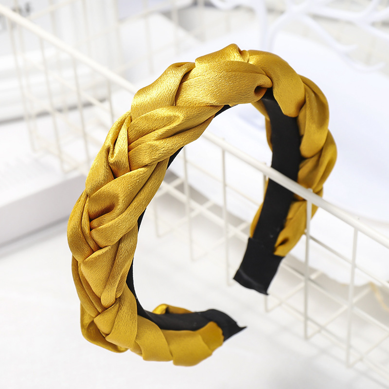 European and American New Satin Dough-Twist Style Plaits Headband Fashion Solid Color Fabric Craft Cross-Border Headband Hair Accessories Factory Direct Sales European and American New Satin Dough-Twist Style Plaits Headband Fashion Solid Color Fabric Craft Cross-Border Headband Hair Accessories Factory Direct Sales