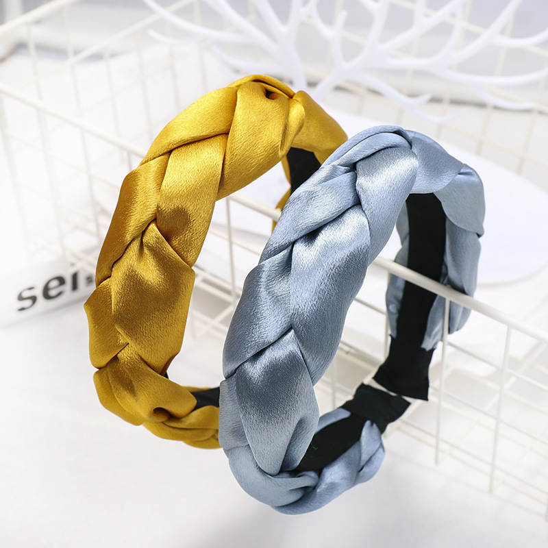 European and American New Satin Dough-Twist Style Plaits Headband Fashion Solid Color Fabric Craft Cross-Border Headband Hair Accessories Factory Direct Sales European and American New Satin Dough-Twist Style Plaits Headband Fashion Solid Color Fabric Craft Cross-Border Headband Hair Accessories Factory Direct Sales