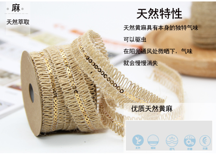 Factory Outlet clothing accessories knitted cotton hemp rope with rope braid DIY craft decoration rolls Ribbon