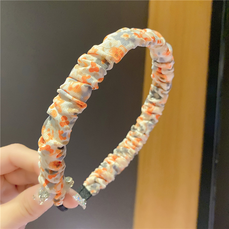 Pastoral Style Small Floral Wide Brim Hair Band Simple Hair Accessories Face Wash Hair Band Korean Fabric Craft Fold Floral Hairband Decoration