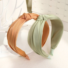 Headband Korean Fashion Sweet Bow Headband Hair Accessories Factory Wholesale Dongdaemun Solid Color Fabric Craft Hair Tie F315