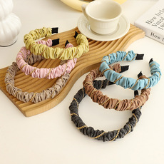 Headband Korean Fashion Sweet Bow Headband Hair Accessories Factory Wholesale Dongdaemun Solid Color Fabric Craft Hair Tie F315