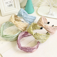 Headband Korean Fashion Sweet Bow Headband Hair Accessories Factory Wholesale Dongdaemun Solid Color Fabric Craft Hair Tie F315