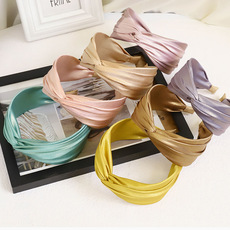 Headband Korean Fashion Sweet Bow Headband Hair Accessories Factory Wholesale Dongdaemun Solid Color Fabric Craft Hair Tie F315