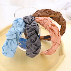Headband Korean Fashion Sweet Bow Headband Hair Accessories Factory Wholesale Dongdaemun Solid Color Fabric Craft Hair Tie F315