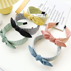 Headband Korean Fashion Sweet Bow Headband Hair Accessories Factory Wholesale Dongdaemun Solid Color Fabric Craft Hair Tie F315