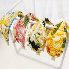 Headband Korean Fashion Sweet Bow Headband Hair Accessories Factory Wholesale Dongdaemun Solid Color Fabric Craft Hair Tie F315