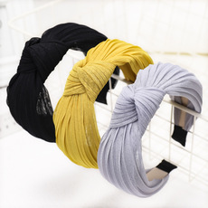 Headband Korean Fashion Sweet Bow Headband Hair Accessories Factory Wholesale Dongdaemun Solid Color Fabric Craft Hair Tie F315