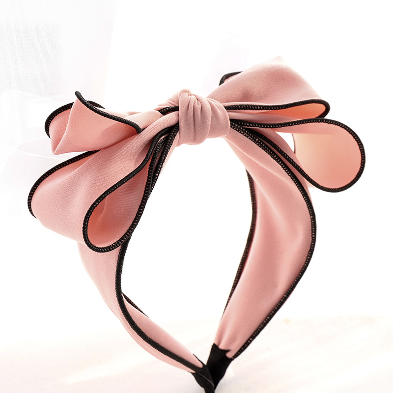 Headband Korean Fashion Sweet Bow Headband Hair Accessories Factory Wholesale Dongdaemun Solid Color Fabric Craft Hair Tie F315