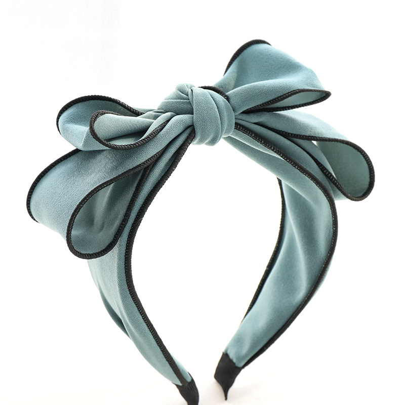 Headband Korean Fashion Sweet Bow Headband Hair Accessories Factory Wholesale Dongdaemun Solid Color Fabric Craft Hair Tie F315