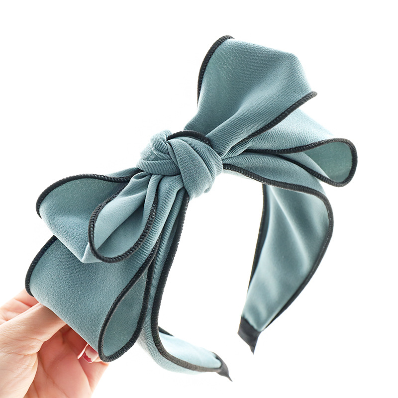 Headband Korean Fashion Sweet Bow Headband Hair Accessories Factory Wholesale Dongdaemun Solid Color Fabric Craft Hair Tie F315