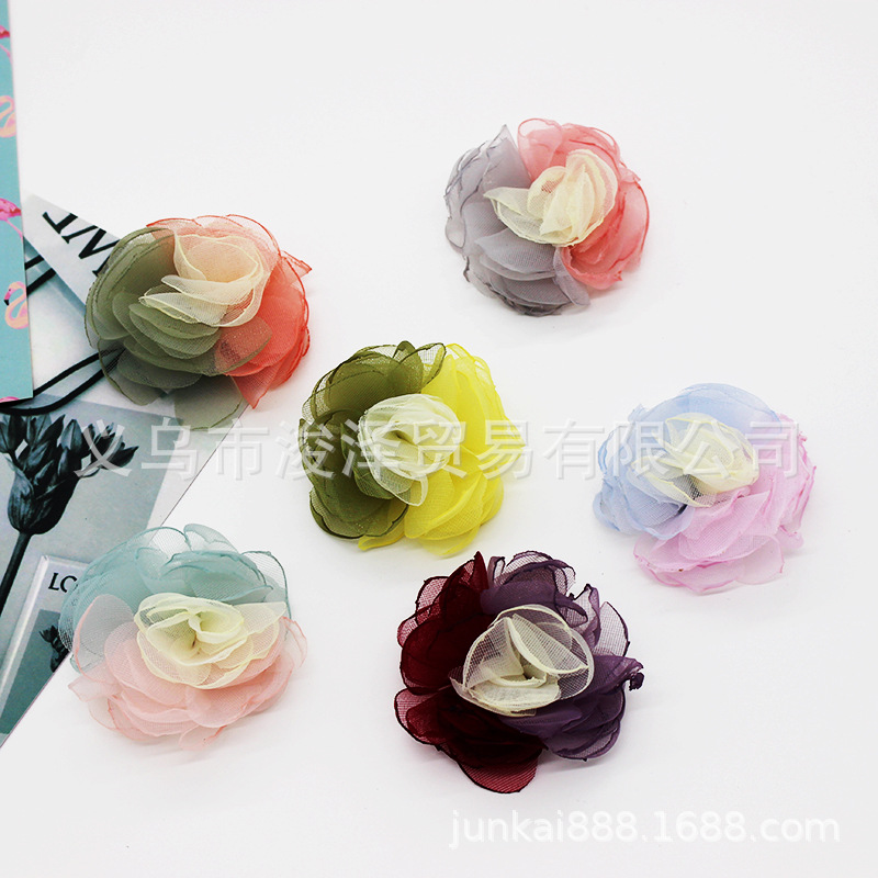 New Korean Style Shoes Bead Caps Flower Corsage Can Be Customized Burning Edge Fabric Craft Clothing Accessories DIY Handmade Accessories Can Be Customized
