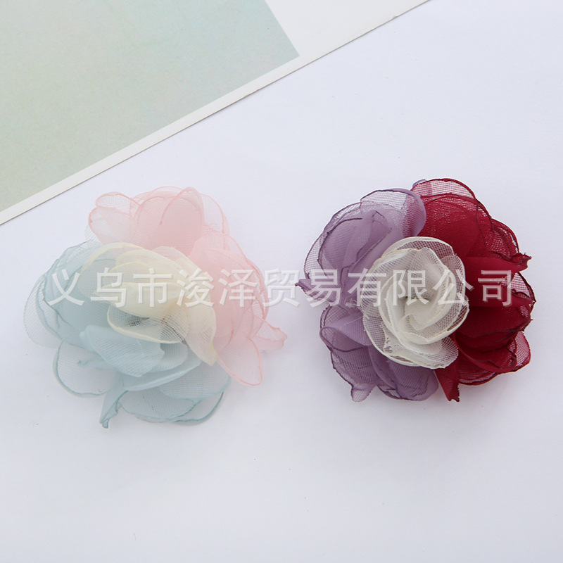 New Korean Style Shoes Bead Caps Flower Corsage Can Be Customized Burning Edge Fabric Craft Clothing Accessories DIY Handmade Accessories Can Be Customized