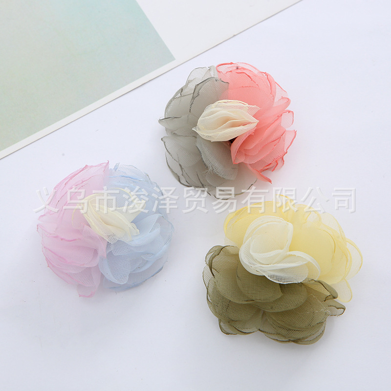 New Korean Style Shoes Bead Caps Flower Corsage Can Be Customized Burning Edge Fabric Craft Clothing Accessories DIY Handmade Accessories Can Be Customized