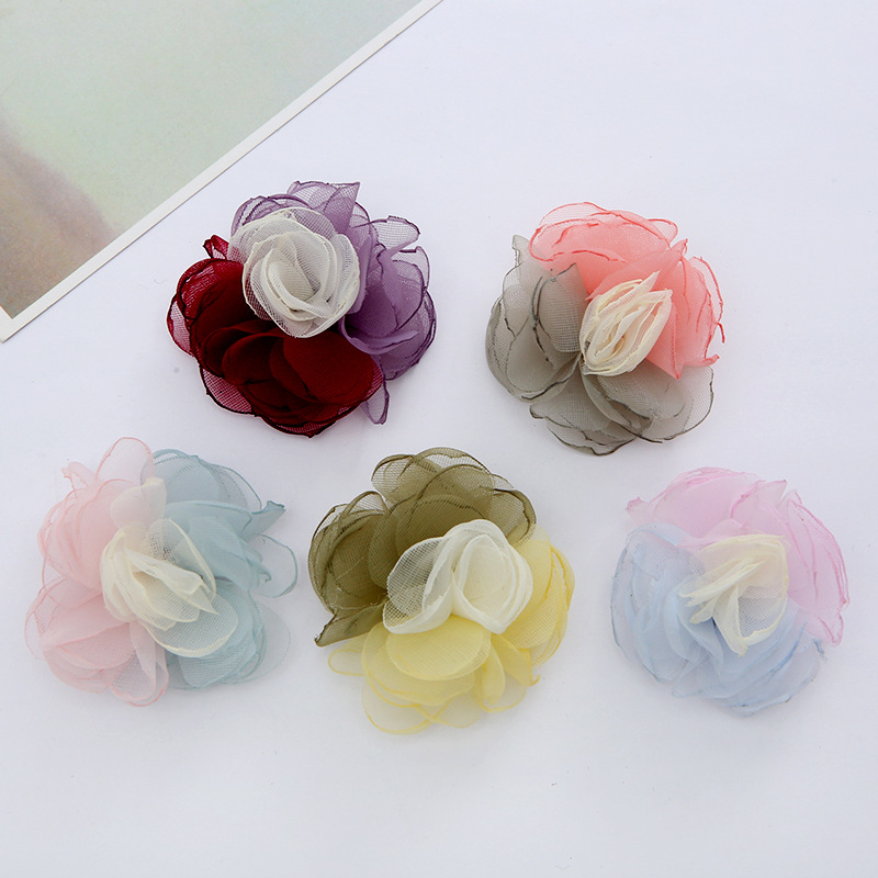 New Korean Style Shoes Bead Caps Flower Corsage Can Be Customized Burning Edge Fabric Craft Clothing Accessories DIY Handmade Accessories Can Be Customized