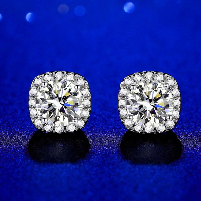 Simple Moissanite Stud Earrings S925 Silver Moissanite Earrings for Women Eardrop Earring Female Factory Accessory/Jewelry with Certificate Simple Moissanite Stud Earrings S925 Silver Moissanite Earrings for Women Eardrop Earring Female Factory Accessory/Jewelry with Certificate
