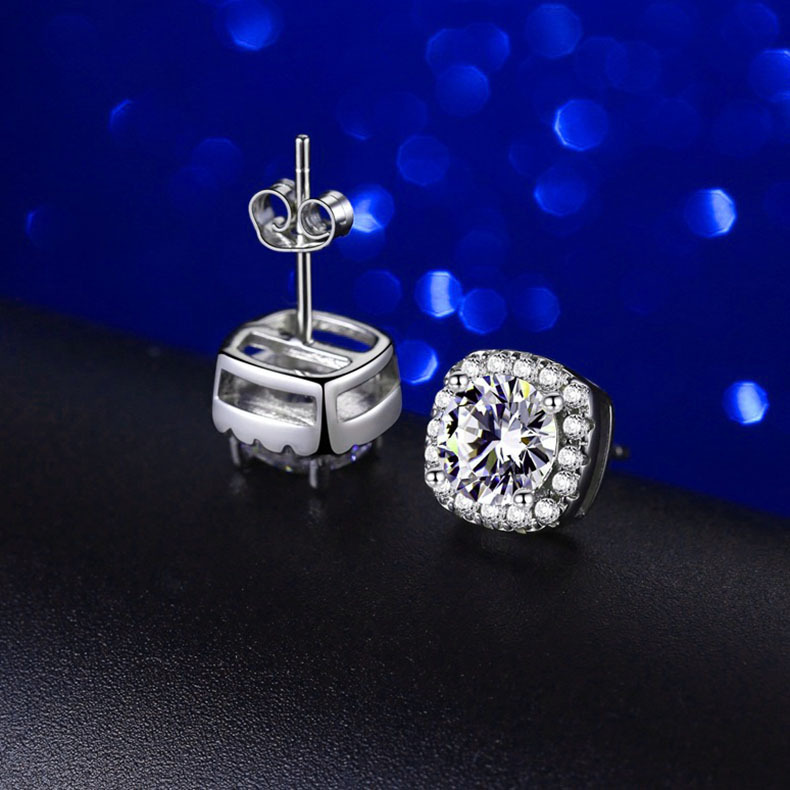 Simple Moissanite Stud Earrings S925 Silver Moissanite Earrings for Women Eardrop Earring Female Factory Accessory/Jewelry with Certificate Simple Moissanite Stud Earrings S925 Silver Moissanite Earrings for Women Eardrop Earring Female Factory Accessory/Jewelry with Certificate