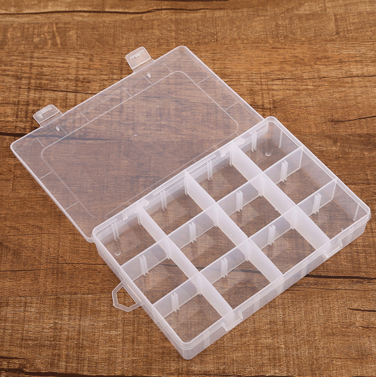 Detachable 12-Grid Storage Box Transparent Pp Plastic Box Jewelry Accessory Box Tool Finishing Packing Box Wholesale