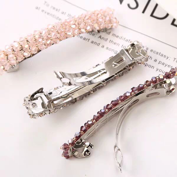 Korean Jewelry Rhinestone Headdress Barrettes Four Rows Crystal Fishing Line Woven Side Clip Exquisite Word Spring Clip Hair Accessory Women Korean Jewelry Rhinestone Headdress Barrettes Four Rows Crystal Fishing Line Woven Side Clip Exquisite Word Spring Clip Hair Accessory Women
