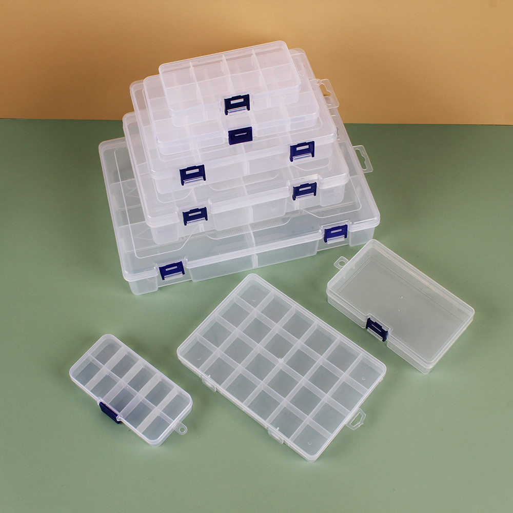 Transparent Plastic 24 Grid Jewelry Storage Box Electronic Components Accessory Box Classification Lattice Jewelry Box Small Spare Parts Box