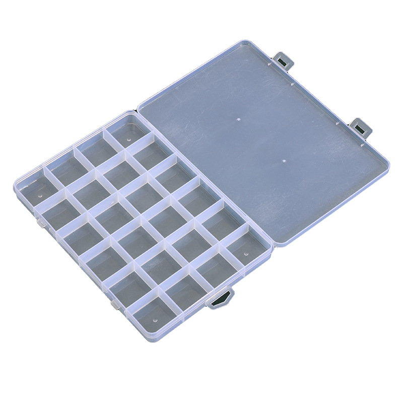 Transparent Plastic 24 Grid Jewelry Storage Box Electronic Components Accessory Box Classification Lattice Jewelry Box Small Spare Parts Box