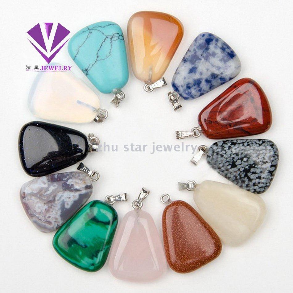 Trapezoid Shape Semi-Precious Natural Stone Beads Pendant Charm For Necklace Making Jewelry Accessory Trapezoid Shape Semi-Precious Natural Stone Beads Pendant Charm For Necklace Making Jewelry Accessory
