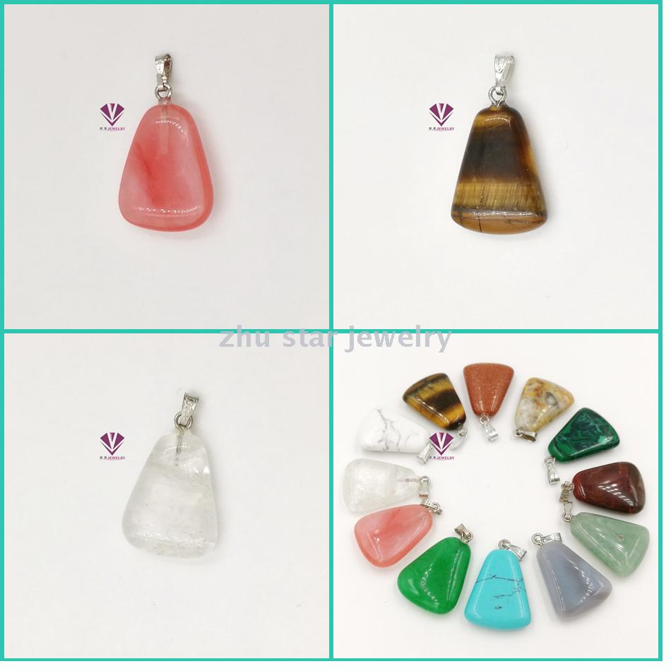 Trapezoid Shape Semi-Precious Natural Stone Beads Pendant Charm For Necklace Making Jewelry Accessory Trapezoid Shape Semi-Precious Natural Stone Beads Pendant Charm For Necklace Making Jewelry Accessory