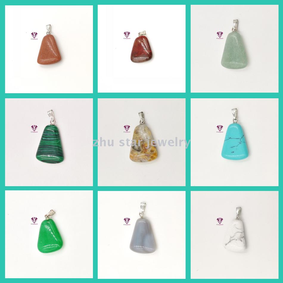 Trapezoid Shape Semi-Precious Natural Stone Beads Pendant Charm For Necklace Making Jewelry Accessory Trapezoid Shape Semi-Precious Natural Stone Beads Pendant Charm For Necklace Making Jewelry Accessory