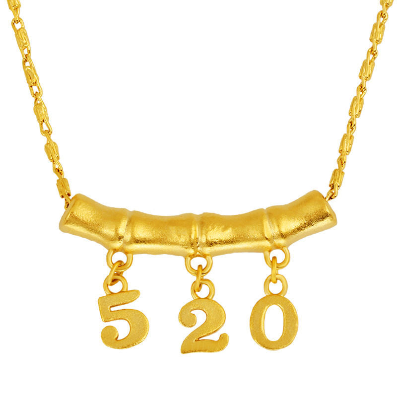 Copper-Plated Gold Jewelry Japanese and Korean Fashion Little Red Book TikTok 520 Pendant Internet Celebrity Imitation Gold Fresh 520 Accessory Pendant