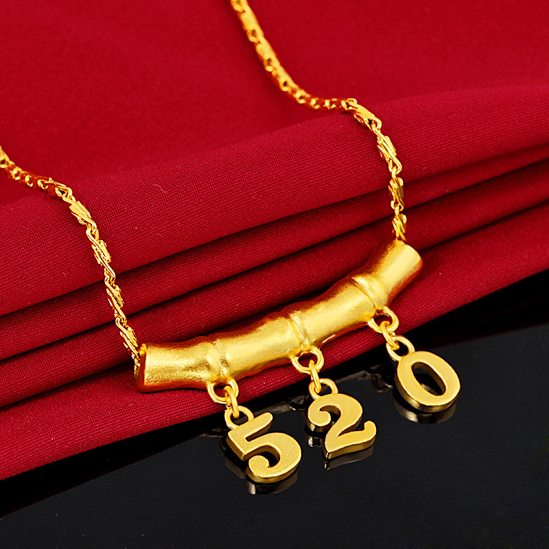 Copper-Plated Gold Jewelry Japanese and Korean Fashion Little Red Book TikTok 520 Pendant Internet Celebrity Imitation Gold Fresh 520 Accessory Pendant