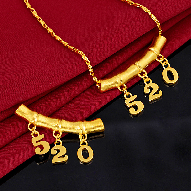 Copper-Plated Gold Jewelry Japanese and Korean Fashion Little Red Book TikTok 520 Pendant Internet Celebrity Imitation Gold Fresh 520 Accessory Pendant