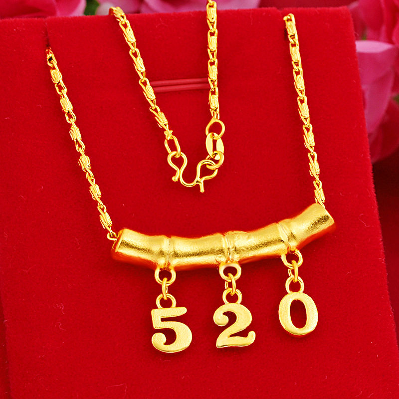 Copper-Plated Gold Jewelry Japanese and Korean Fashion Little Red Book TikTok 520 Pendant Internet Celebrity Imitation Gold Fresh 520 Accessory Pendant