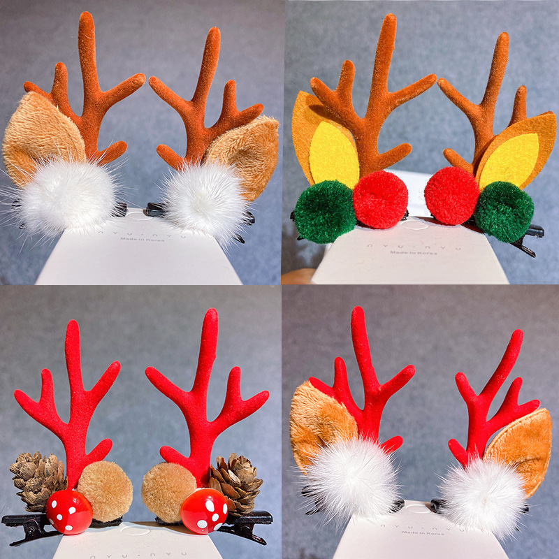 Christmas Barrettes Head Hair Clip Barrettes Headdress New Year Red Hair Accessory Female Online Influencer Antlers Hairpin Cute Jewelry Christmas Barrettes Head Hair Clip Barrettes Headdress New Year Red Hair Accessory Female Online Influencer Antlers Hairpin Cute Jewelry