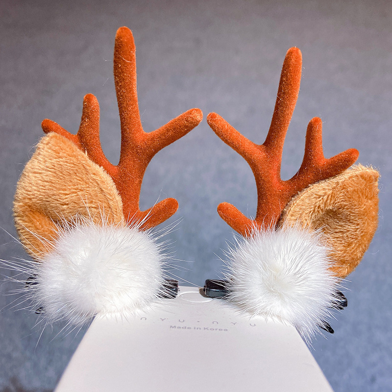 Christmas Barrettes Head Hair Clip Barrettes Headdress New Year Red Hair Accessory Female Online Influencer Antlers Hairpin Cute Jewelry Christmas Barrettes Head Hair Clip Barrettes Headdress New Year Red Hair Accessory Female Online Influencer Antlers Hairpin Cute Jewelry