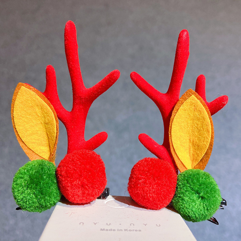 Christmas Barrettes Head Hair Clip Barrettes Headdress New Year Red Hair Accessory Female Online Influencer Antlers Hairpin Cute Jewelry Christmas Barrettes Head Hair Clip Barrettes Headdress New Year Red Hair Accessory Female Online Influencer Antlers Hairpin Cute Jewelry