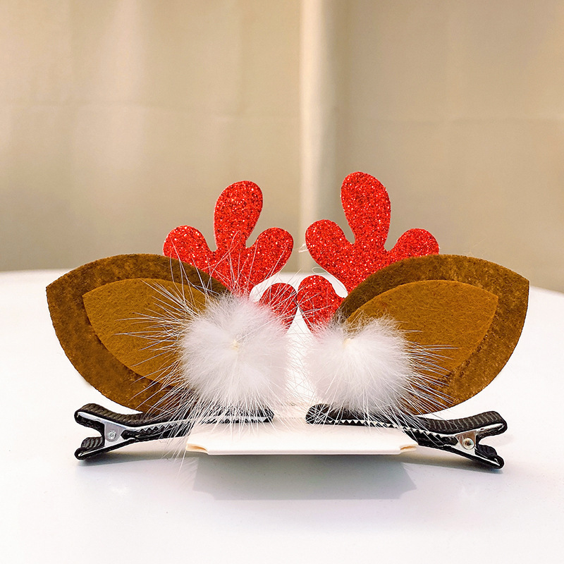 Christmas Barrettes Head Hair Clip Barrettes Headdress New Year Red Hair Accessory Female Online Influencer Antlers Hairpin Cute Jewelry Christmas Barrettes Head Hair Clip Barrettes Headdress New Year Red Hair Accessory Female Online Influencer Antlers Hairpin Cute Jewelry