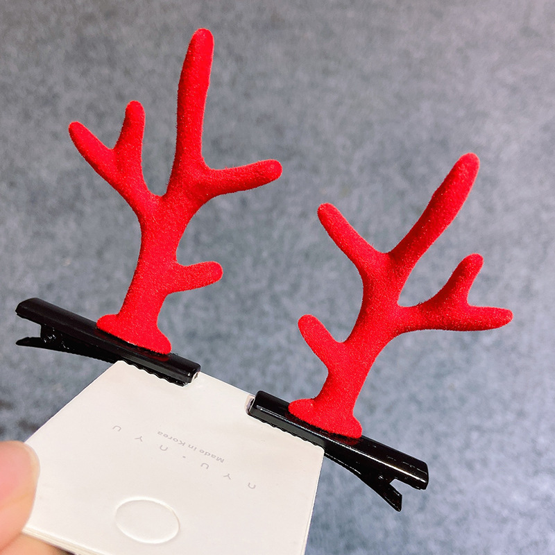 Christmas Barrettes Head Hair Clip Barrettes Headdress New Year Red Hair Accessory Female Online Influencer Antlers Hairpin Cute Jewelry Christmas Barrettes Head Hair Clip Barrettes Headdress New Year Red Hair Accessory Female Online Influencer Antlers Hairpin Cute Jewelry