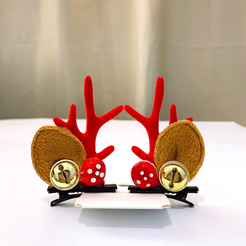 Christmas Barrettes Head Hair Clip Barrettes Headdress New Year Red Hair Accessory Female Online Influencer Antlers Hairpin Cute Jewelry Christmas Barrettes Head Hair Clip Barrettes Headdress New Year Red Hair Accessory Female Online Influencer Antlers Hairpin Cute Jewelry