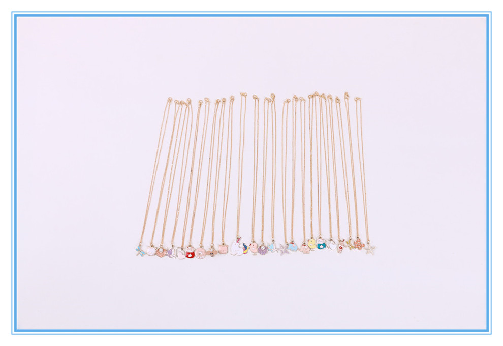 Cross-Border Sold Jewelry Fashion Alloy Acrylic Drop Oil Pendant Necklace Sweet Accessory Cross-Border Sold Jewelry Fashion Alloy Acrylic Drop Oil Pendant Necklace Sweet Accessory